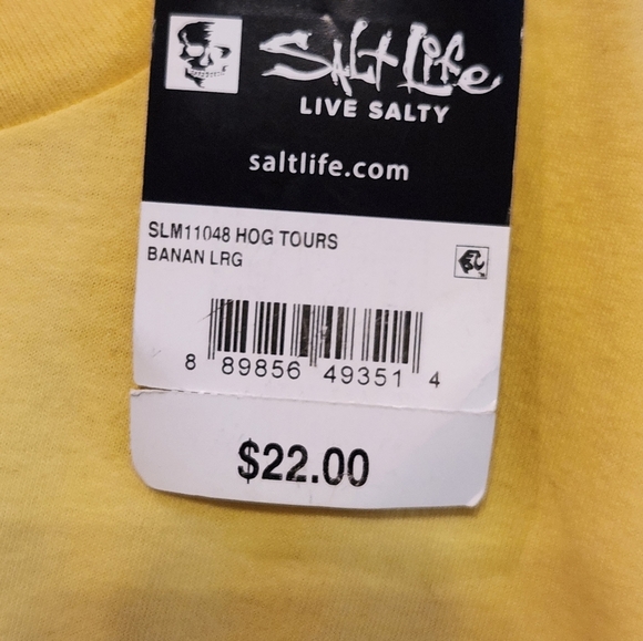 Salt Life Yellow Men's T-Shirt Size Large NWT - Picture 4 of 4